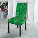 Green Shamrock Leaf Pattern Print Dining Chair Slipcover