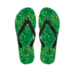 Green Shamrock Leaf Pattern Print Flip Flops