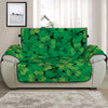 Green Shamrock Leaf Pattern Print Half Sofa Protector