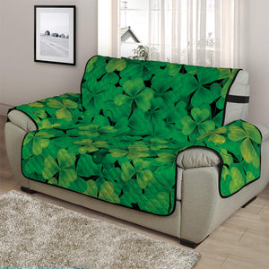 Green Shamrock Leaf Pattern Print Half Sofa Protector