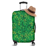 Green Shamrock Leaf Pattern Print Luggage Cover