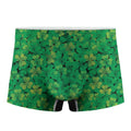 Green Shamrock Leaf Pattern Print Men's Boxer Briefs