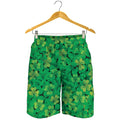 Green Shamrock Leaf Pattern Print Men's Shorts