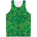 Green Shamrock Leaf Pattern Print Men's Tank Top