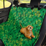 Green Shamrock Leaf Pattern Print Pet Car Back Seat Cover