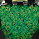 Green Shamrock Leaf Pattern Print Pet Car Back Seat Cover