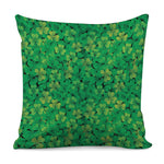 Green Shamrock Leaf Pattern Print Pillow Cover