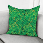 Green Shamrock Leaf Pattern Print Pillow Cover
