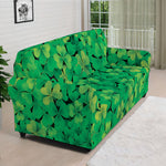 Green Shamrock Leaf Pattern Print Sofa Cover
