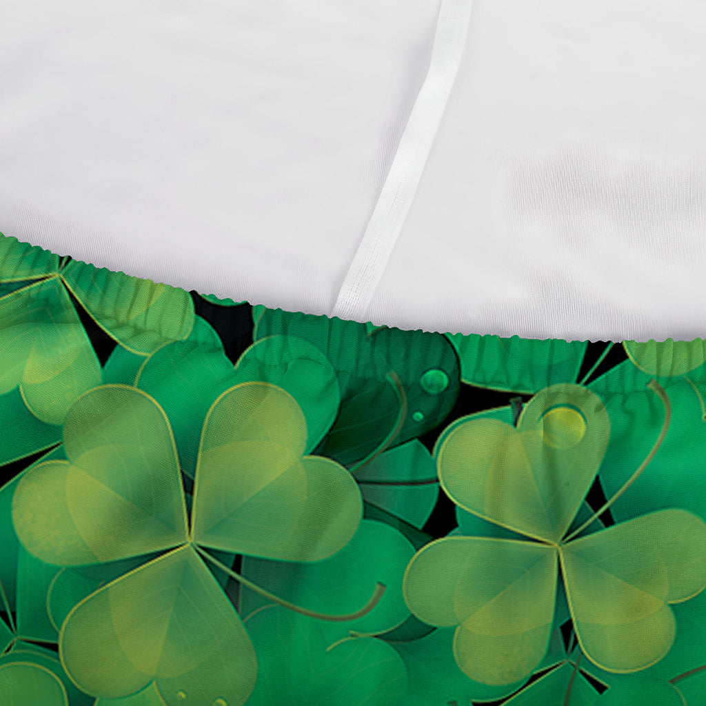 Green Shamrock Leaf Pattern Print Sofa Cover