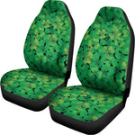 Green Shamrock Leaf Pattern Print Universal Fit Car Seat Covers