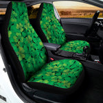 Green Shamrock Leaf Pattern Print Universal Fit Car Seat Covers
