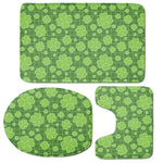 Green Shamrock Plaid Pattern Print 3 Piece Bath Mat Set