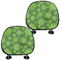 Green Shamrock Plaid Pattern Print Car Headrest Covers