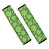 Green Shamrock Plaid Pattern Print Car Seat Belt Covers