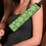 Green Shamrock Plaid Pattern Print Car Seat Belt Covers