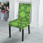 Green Shamrock Plaid Pattern Print Dining Chair Slipcover
