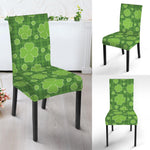 Green Shamrock Plaid Pattern Print Dining Chair Slipcover