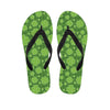 Green Shamrock Plaid Pattern Print Flip Flops