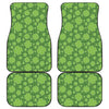 Green Shamrock Plaid Pattern Print Front and Back Car Floor Mats