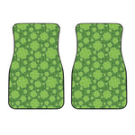 Green Shamrock Plaid Pattern Print Front Car Floor Mats