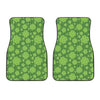 Green Shamrock Plaid Pattern Print Front Car Floor Mats