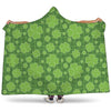 Green Shamrock Plaid Pattern Print Hooded Blanket