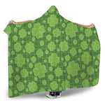 Green Shamrock Plaid Pattern Print Hooded Blanket