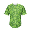 Green Shamrock Plaid Pattern Print Men's Baseball Jersey