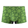 Green Shamrock Plaid Pattern Print Men's Boxer Briefs