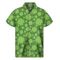 Green Shamrock Plaid Pattern Print Men's Short Sleeve Shirt