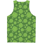 Green Shamrock Plaid Pattern Print Men's Tank Top