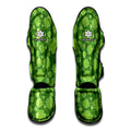 Green Shamrock Plaid Pattern Print Muay Thai Shin Guards