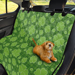 Green Shamrock Plaid Pattern Print Pet Car Back Seat Cover