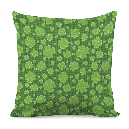 Green Shamrock Plaid Pattern Print Pillow Cover