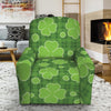 Green Shamrock Plaid Pattern Print Recliner Slipcover