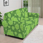 Green Shamrock Plaid Pattern Print Sofa Cover