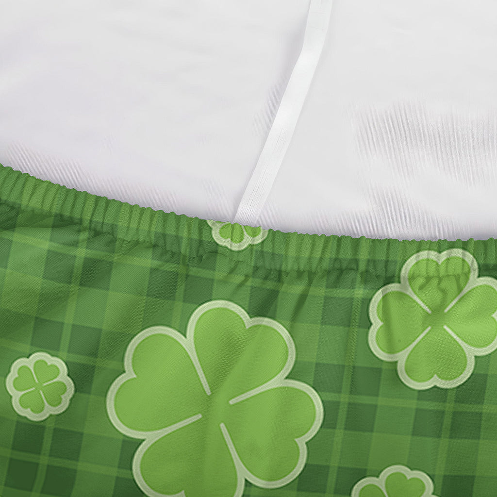 Green Shamrock Plaid Pattern Print Sofa Cover