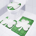 Green Shamrock Tartan Print 3 Piece Bath Mat Set