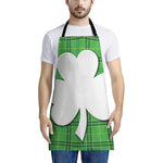Green Shamrock Tartan Print Apron