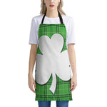 Green Shamrock Tartan Print Apron