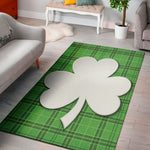 Green Shamrock Tartan Print Area Rug
