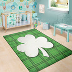 Green Shamrock Tartan Print Area Rug