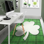 Green Shamrock Tartan Print Area Rug