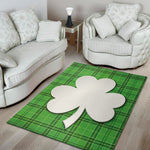 Green Shamrock Tartan Print Area Rug