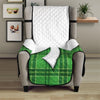 Green Shamrock Tartan Print Armchair Protector