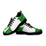 Green Shamrock Tartan Print Black Sneakers