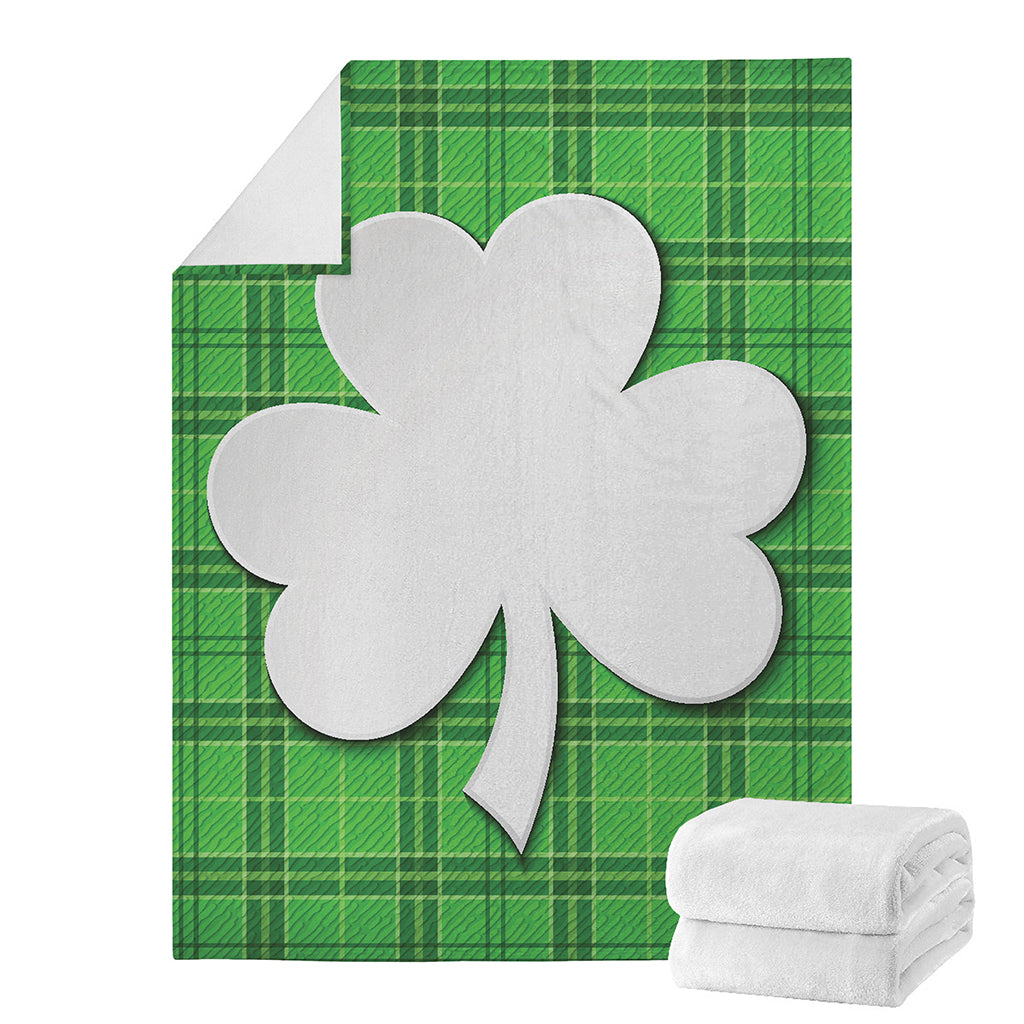 Green Shamrock Tartan Print Blanket