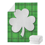 Green Shamrock Tartan Print Blanket