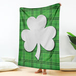 Green Shamrock Tartan Print Blanket